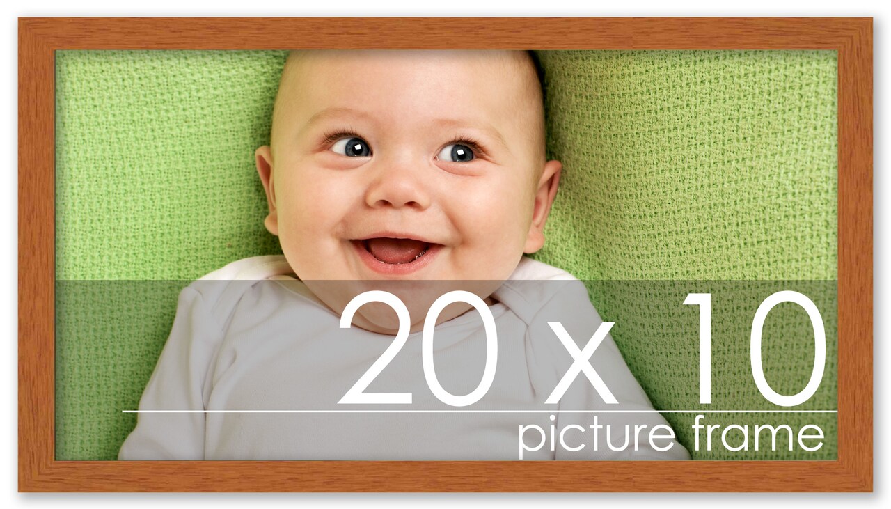 Panoramic Modernist Brown Picture Frame - UV Acrylic, Foam Board Backing, Hanging Hardware